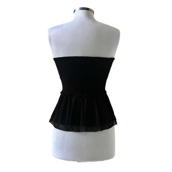 NEW Bebe Black Strapless Smock Peplum Top Size Small - Picture 8 of 8